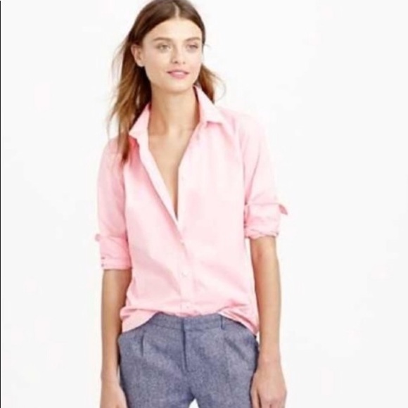 J. Crew Tops - J Crew shabby chic pink button down shirt